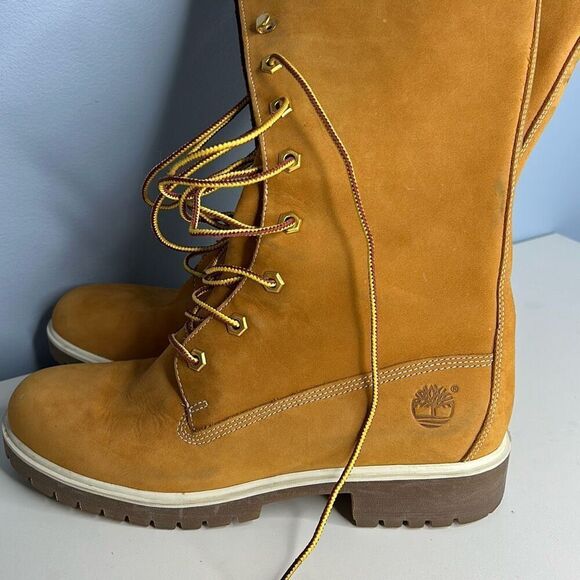 Timberland 14” Premium Nubuck Leather Boots Combat Style 8.5 Woman’s - Picture 9 of 9